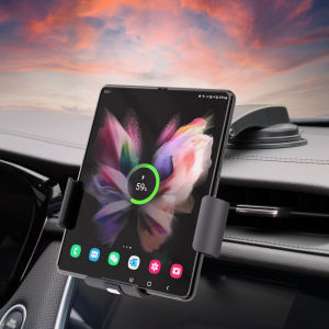 For VIVO X Fold2 Samsung Z Fold 5 4 2 3 Galaxy S24 Ultra S23 Ultra S22 5G S21 Ultra S20 Note 20 10 9 iPhone 14 13 12 Pro Max 15W Fast Wireless Car Charger Air outlet Stand Car Air Vent Dashboard Mount Holder
