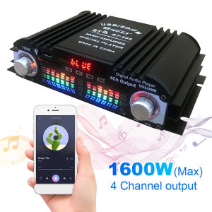 【New Arrival】 1600W Car Amplifier with Bluetooth and USB for Superior Sound Clarity and Deep Bass in Vehicles