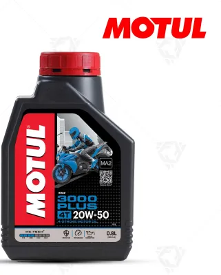 น้ำมันเครื่อง MOTUL 3000 PLUS 20W-50 0.8 ลิตร สำหรับเครื่อง 4 จังหวะ 1 liter Motul 3000 plus 20W-50