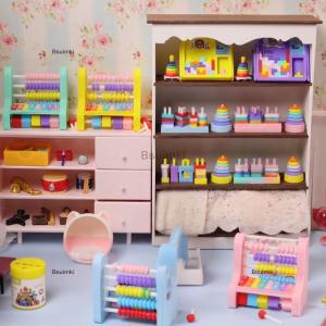 [COD] Bsuimki 1 bộ micro cảnh trang trí thu nhỏ Dollhouse nhỏ bằng gỗ xô Lắp ráp khối mô hình cho búp bê phụ kiện