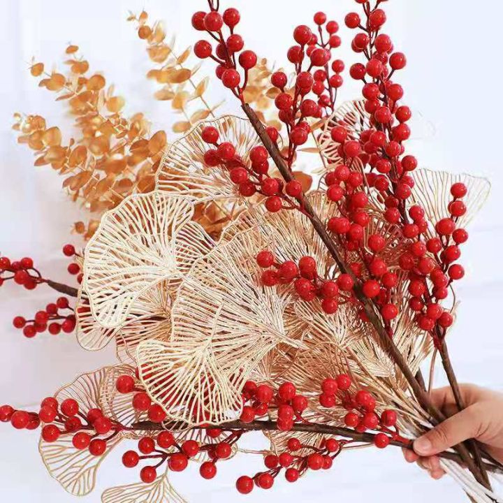 Chinese New Year Decoration 2024 Fruit Red Fruit Holly Fruit Artificial