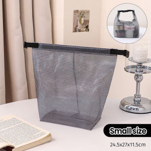 Waterproof Storage Bag Lightweight Cosmetic Shower Bag with Snap Buckle Lock Fitness Clothing Swimming Bathroom Large-Capacity Drawstring Pocket Men Women Travel