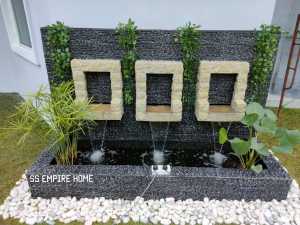 Feng Shui W07-B Fibreglass 8x3x5 Wall Water Pond Kolam Air Garden Water Feature 风水流水喷泉瀑布池 Koi Fish Outdoor Waterfall C