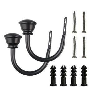 Light Bronze Metal Curtain Holdbacks Set with Innovative Ball Finials Metal Curtain Hanger for Elegant Window Dressing