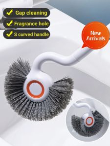 Curved Toilet Bowl Brush for Bathroom Deep CleaningToilet Brush Durable Under The Rim Household Cleaning Brushes