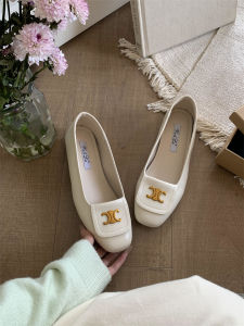 Free Shipping Metal Buckle Flats WomenS New Spring/Autumn Collection Slip-On Loafers Shallow-Toe Flat-Soled Easy-To-Wear Shoes Grandma Shoes