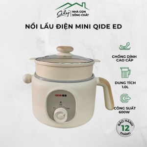 Nồi Lẩu Điện Đa Năng 1L + Xửng Hấp – Công Suất 600W – Chiên Xào Hấp Luộc Lẩu Hầm Om – Chính Hãng Bảo Hành Trực Tiếp 1 Năm