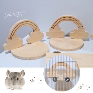 พร้อมส่ง ชั้นปีนก้อนเมฆในสายรุ้ง ชั้นปีนยึดกรง ชั้นยึดกรง ที่นอนสัตว์เลี้ยง ชั้นกระโดด ชั้นปีนชินชิล่า ไม้สนคัดเกรด A