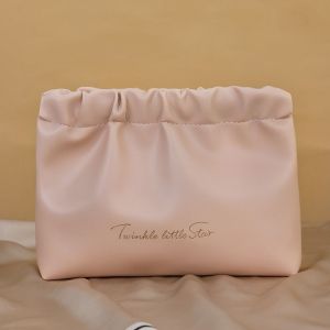 SINGLE Pu Leather Mini Cosmetic Bag Makeup Bag Storage Bag Coin Purse Portable Self-closing Lipstick Storage Bag Women
