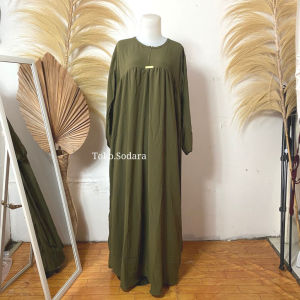 Luna Gamis Crinkle Gamis Wanita Terbaru LD 110 Free Belt Dan Bross