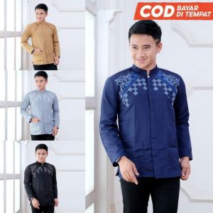 Promo Baju Koko Bordir Muslim Pria Dewasa Lengan Panjang Terbaru Atasan Muslim Pria Terbaru Lengan Panjang