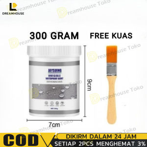 Lem Transparan Jaysuing 300Gram + Kuas Cat Anti Bocor Invisible Waterproof agent keramik kamar mandi kolam dll serba guna jaysung free kuas