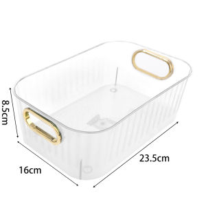 Desktop Storage Basket Snacks Sundries Organizer Box Acrylic Storage Bins with Handle for Makeup Cosmetics Holder Bathroom Finishing Storage Box