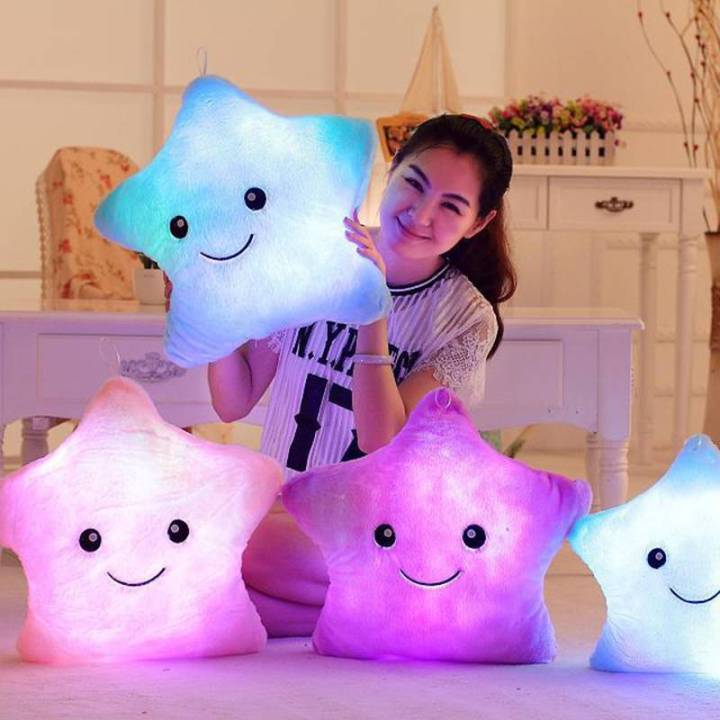 35CM LED light Up Pillow Tie dye Stuffed Toy Luminous Pillow Soft Plushie  Glowing Colorful Star Cushion Led Light Toys Gift For Kids Girls Lazada