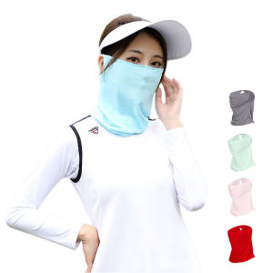 Womens Golf Sunscreen Mask Men Ice Silk Face Mask Breathable Sweat Rashguards Tennis Outdoor Sports Summer Scarf Sun Protection Mask ice silk sunscreen neck mask
