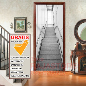 [FREE KAPE] STIKER PINTU / Stiker Pintu Kamar Tidur / Stiker Pintu Kaca / Stiker Dinding / Stiker Pintu Kamar Mandi 3D Anti Air / Stiker Pintu Rumah / Stiker Pintu Custom / Stiker Pintu Kayu / Stiker Pintu Minimalis / Desain 3D Realistic Staircase AQ