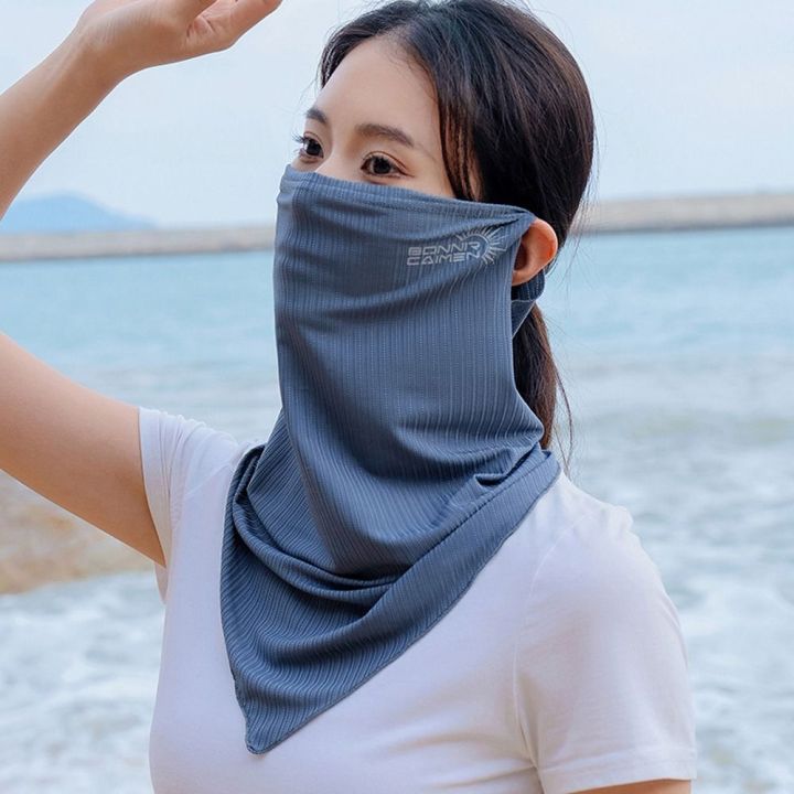 CLOTH Driving Adjustable Face Cover Sunscreen Veil UV Protection Letter  With Neck Flap Outdoor Face Shield Solid Color Men Fishing Face Summer  Sunscreen Womne Neckline Ice Silk