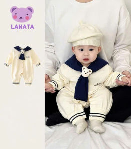 Bộ liền thân LANATA cho bé gái bé trai dài tay Body dài tay cho bé gái bé trai chất cotton Áo liền quần cho bé 0-12M