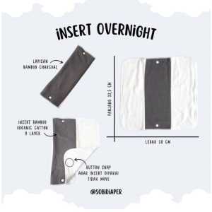 CLODI POPOK KAIN BAYI SOBI OVERNIGHT [TAHAN SEMALAMAN] SERAT BAMBOO