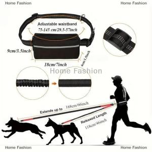 [COD] Home Fashion Hands Free Dog Retractable Elastic Leash Reflective Towing Rope Waist Bag Dog Traction Rope For Running Walking Pet Products