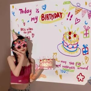 Creative Mini Happy Birthday Projector Korean Ins Photo Projection Lamp Childrens Party Decoration