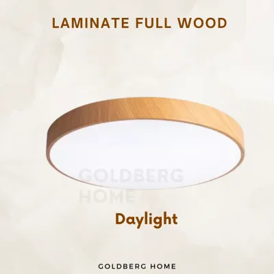 Laminate Full Wood 24W 36W 23/30/40CM- LED Ceiling Light- Daylight Warm White 3Tone | Goldberg Home