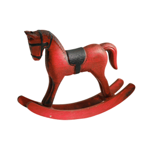 COMPILA Nordic Retro Wooden Rocking Horse Hand Carved Wooden Horse Balance Art Ornament Creative Design Wooden Craft Desk Decor Living Room