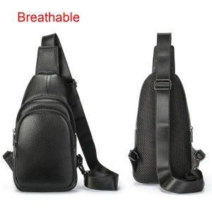 EDERN Túi đeo ngực da thật mới của dành cho nam Túi đeo chéo da bò đơn giản thời trang Túi đeo ngực thông thường đa năng Túi đeo chéo nam dung tích lớn