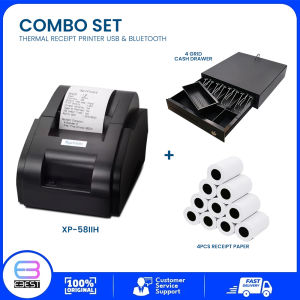 Thermal Receipt Printer OFFICOM 58IIH Bluetooth USB - POS Thermal Printer with 5 Receipt Paper 58mm