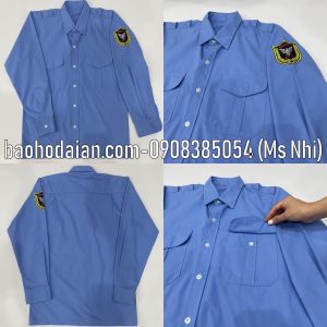 Áo bảo vệ tay dài màu xanh dương vải kate ford thấm hút mồ hôi