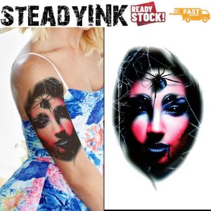 [𝚂𝚝𝚎𝚊𝚍𝚢𝙸𝙽𝙺] Lasting Tattoo Sticker Waterproof Tatu Pelekat | Gothic Halloween Spider Girl | Makeup Event Carnival Party