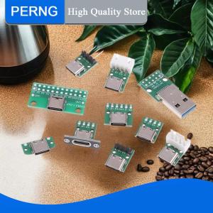 [PERNG] Tehe 5Pcs USB Adapter Board TYPEC16P To 2.54 Pin Terminal Upgrade Version With Holes For Fixation