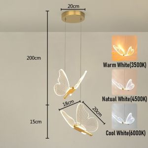 LED Butterfly Pendant Lights Nordic Indoor Lighting PendenteFast shipping