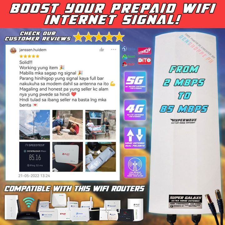 Hyperwave Box COD Super Galaxy Hyperwave Hybrid WiFi Antenna 36dBi 2x18dBi 4G Antenna ...