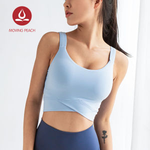 Moving Peach Yoga Push Up Tank Top For Women Sale Dry-fit Sports Vest Tops With Pads AVG