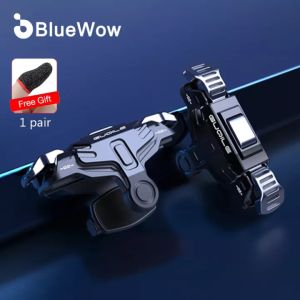 BlueWow GT02 L1R1 Sharpshooter Trigger Buttons Sensitive Shoot Aim Buttons Gamepad Joysticks PUBG Fortnite Rules of Survival Physical Mobile Game Controller Mechanical Black Shaft Metal