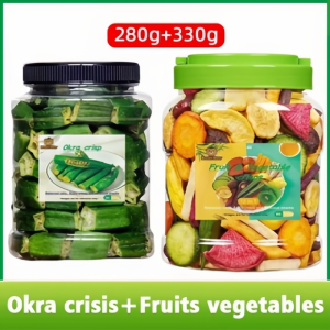280g Dried okra chips dried fruits chips vegetables and fruits chips dried fruits and veggies dried vegetables snacks lots of nutrition Assorted Vegetables Snacks Veggies Chips
