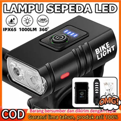 (COD/Gratis Ongkir)Asli asli Model terbaru 2026 Lampu LED Sepeda Depan Super Terang Senter /800Lumens Bike Light 1000mAh Waterproof USB Charge