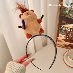 Headband Cartoon Capybara Hairband New Funny Plush Doll Headband French Wide-brim Hairpin Photo Headwear Creative Gift