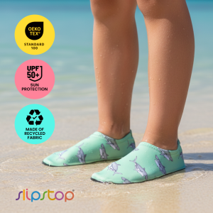 SLIPSTOP Berko Mint Boys Kids Water Shoes | Aqua Swim Shoes | Non-Slip Beach & Pool Swimming Shoes