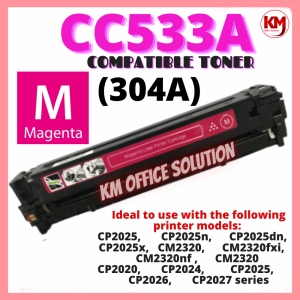 MAGENTA Compatible To CC530A CC531A CC532A CC533A 304A HP LaserJet CP2025 CP2025dn CP2025n CM2320fxi CM2320n CM2320nf