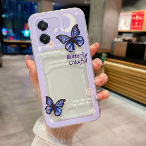 2024ใหม่เคสใส่โทรศัพท์ OPPO A3 X A3 5G A3 Pro พร้อมดีไซน์กระเป๋าใส่บัตรเคสยางนิ่มแบบดอกไม้ผีเสื้อสวย OPPO A3 5G เคสฝาครอบโทรศัพท์ A3pro A3x 5G