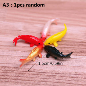 QUANSEN 1Pcs Dollhouse Miniature Simulation Koi Goldfish Bowl DIY Accessories Toys