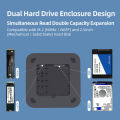 Hagibis USB-C Hub with Dual Hard Drive Enclosure Type-C Docking Station for Mac Mini M2 Mac Studio M1 Max Ultra with 2.5inch SATA M.2 SSD 4K60Hz DP1.4  HDMI USB3.2 Gen2 SD/TF. 