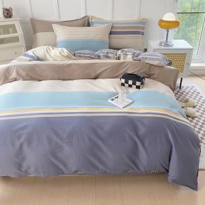 Fresh Cotton Four-Piece Set 100 100% Cotton Duvet Cover Bed Sheet ins Quilt Cover Single Double Student Dormitory Bed Three-piece Set LZD