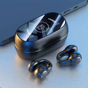 M47 Earclip Style Bone Conduction Bluetooth Earphones Non In Ear Movement Digital Display Long Endurance Earphones Earclip Style LED Intelligent Digital Display Compartment Bluetooth Earphones