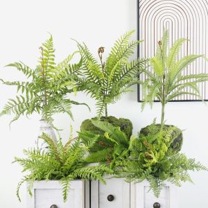 ESFDGL Real Touch Artificial Fern Plants Tropical Plants Plastic Green Leaves Plants Flower Arrangements Realistic Fake Plants Home Garden Decor