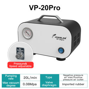 JOANLAB Oil-free Diaphragm Vacuum Pump Laboratory Filter Pump Portable Negative Pressure Pump Adjustable Pressure Lab Equipment