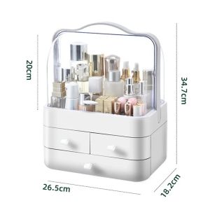 Dresser Countertop Cosmetic Organizer With Lid Drawer Waterproof Dustproof Skincare Storage Makeup Display Container2026