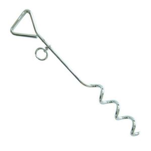 OUTOPEN Rust-Proof Dog Stake Reinforced Heavy Duty Dog Tether Stake Fixed Pile 360° Rotating Dog Ground Anchor Outdoor Use